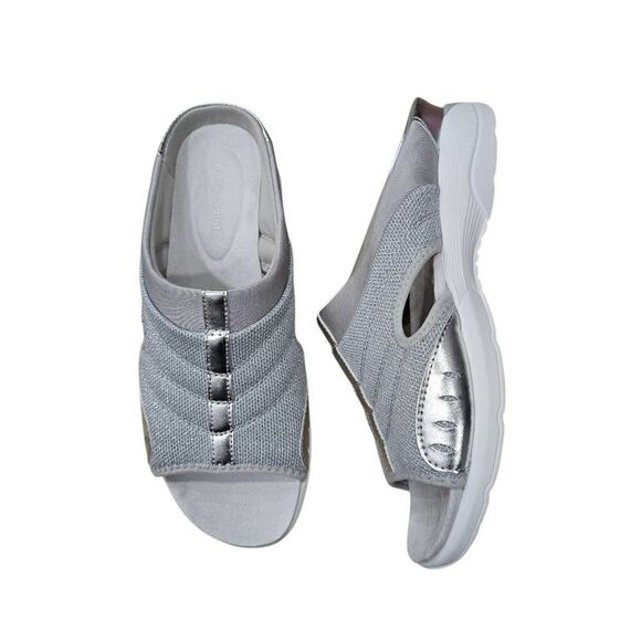 Easy Spirit Slip-On Sandals Women's 10M Gray Mesh Comfortable Cushioned Open Toe - Picture 1 of 7